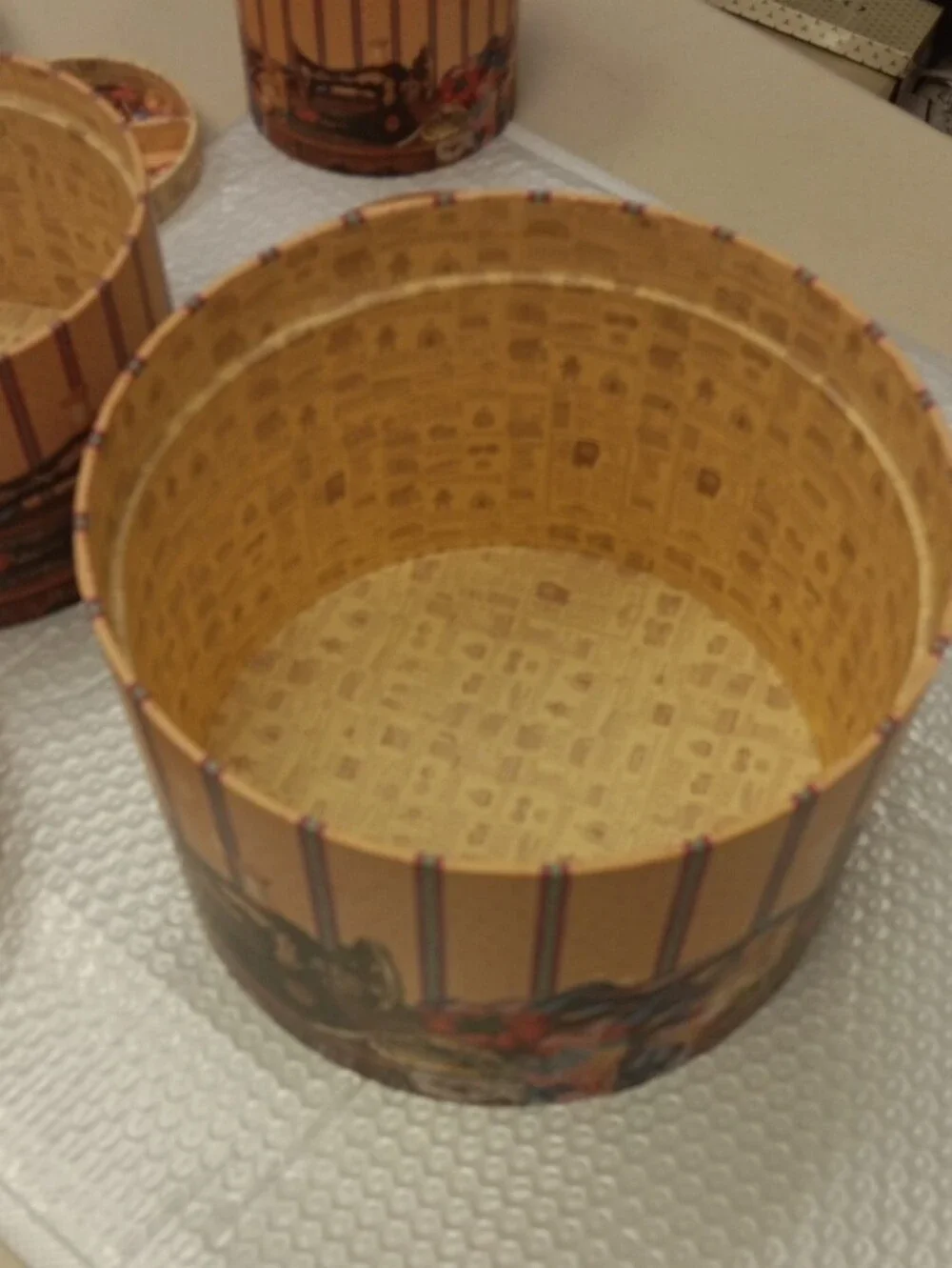 Beige Vintage-Sewing Style Decorative Storage Boxes Set, Box N Box N Box